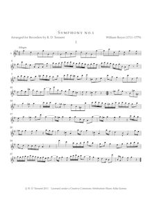 Partition , partie pour Alto enregistrement , Symphony No.1, B♭ major