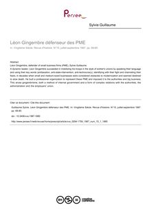 Léon Gingembre défenseur des PME - article ; n°1 ; vol.15, pg 69-80