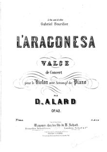 Partition de violon, L Aragonesa, Op.42, Alard, Jean Delphin