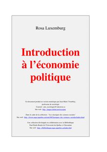 Introduction à l économie politique