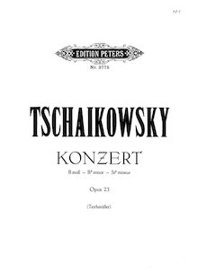 Partition complète, Piano Concerto No.1, Op.23, B♭ minor, Tchaikovsky, Pyotr par Pyotr Tchaikovsky
