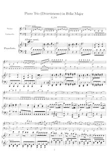 Partition complète (alternate scan), Divertimento, Piano Trio No.1