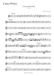 Partition Canto primo, Canzon Seconda à 2 Canti, Frescobaldi, Girolamo
