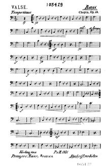 Partition Double basse , partie, Grande valse brillante, E♭ major