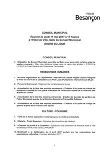 Conseil municipal Besançon 11 mai 2017