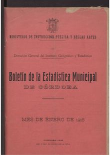 Boletín de la estadística municipal de Córdoba, n. 49 (1918)