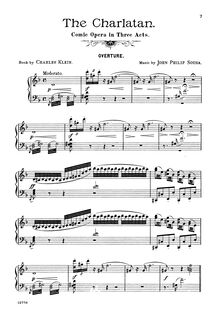 Partition complète, pour Charlatan / pour Mystical Miss, Operetta in Three Acts par John Philip Sousa