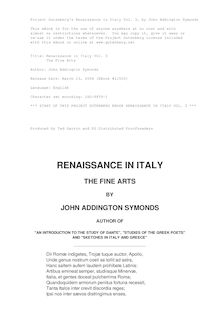 Renaissance in Italy Volume 3 - The Fine Arts