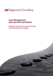 Lean Management dans les services publics - Capgemini Consulting