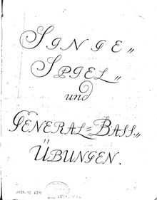 Partition complète, Singe-, Spiel- und Generalbassübung, Telemann, Georg Philipp
