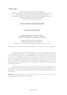 ENSAE 2006 langues vivantes classe prepa hec (ecs)