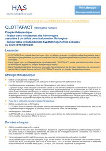 CLOTTAFACT - Synthèse d avis CLOTTAFACT - CT-6697
