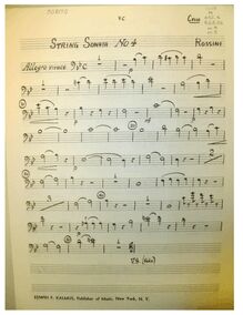 Partition violoncelle, sonates pour cordes, Sonate per archi, Rossini, Gioacchino