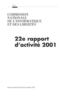 22ème rapport d activité 2001 de la Commission nationale de l informatique et des libertés