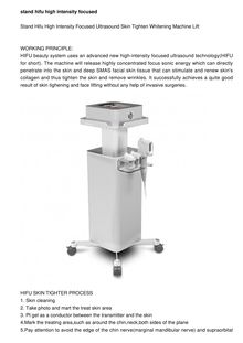 Stand Hifu High Intensity Focused Ultrasound Skin Tighten Whitening Machine Lift