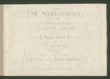 Partition parties complètes, 12 Variations on  Ein Mädchen oder Weibchen  from pour opéra  Die Zauberflöte  by Mozart pour violoncelle et Piano Op.66