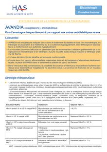 AVANDIA - Synthèse d avis AVANDIA - CT-3161-3963