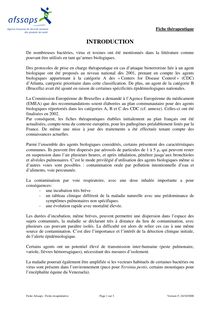 Introduction aux fiches biotox de prise en charge thérapeutique 24/10/2008