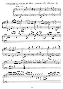 Allegro Assai, Partition complète, Sonata en A from  Sechs Clavier-Sonaten für Kenner und Liebhaber, I  par Carl Philipp Emanuel Bach