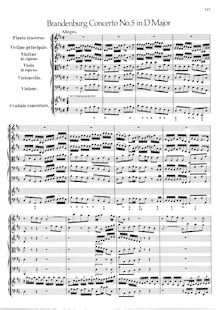 Partition complète, Brandenburg Concerto No.5, D major, Bach, Johann Sebastian par Johann Sebastian Bach