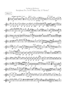 Partition hautbois 1, 2, Symphony No.3, Op.55, Eroica, E♭ major