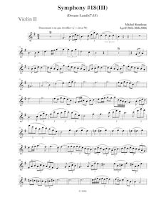 Partition violons II, Symphony No.18, B-flat major, Rondeau, Michel par Michel Rondeau