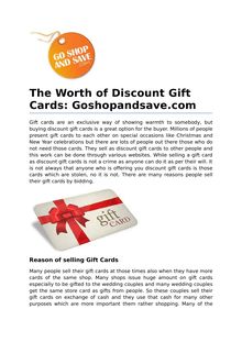 The Worth of Discount Gift Cards: Goshopandsave.com