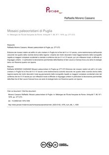 Mosaici paleocristiani di Puglia - article ; n°1 ; vol.88, pg 277-373