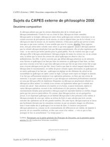 Deuxième composition de Philosophie 2008 CAPES de philosophie CAPES (Externe)