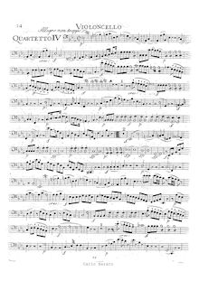 Partition violoncelle, corde quatuor No.17, Hunt Quartet, B♭ major par Wolfgang Amadeus Mozart