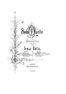 Partition complète, 3 duos, Op.75, Brüll, Ignaz