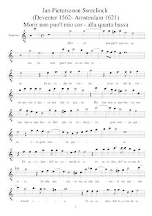 Partition Superius (A) en aigu enregistrement  notation, Rimes francaises et italiennes par Jan Pieterszoon Sweelinck