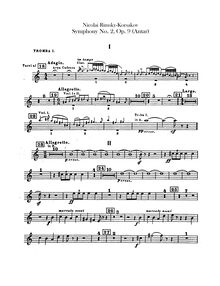 Partition trompette 1, 2 (A, B♭), Symphony No.2, Antar (Антар), Rimsky-Korsakov, Nikolay