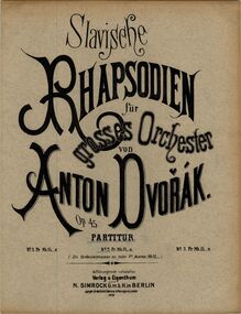 Partition No.2 - couverture couleur, Slavonic Rhapsodies, Slovanské rapsodie