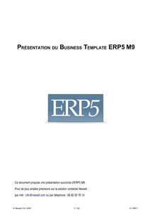 Présentation du Business Template ERP5 M9
