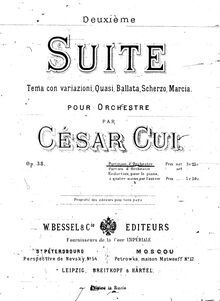 Partition Title page,  No.2, Deuxième suite ; Сюита №2, E major