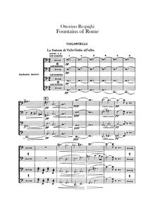 Partition violoncelles, Le Fontane di Roma, Fountains of Rome, Respighi, Ottorino