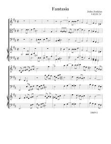 Partition Fantasia VdGS No. 24 - partition complète, fantaisies et Pavin pour 3 violes de gambe et orgue
