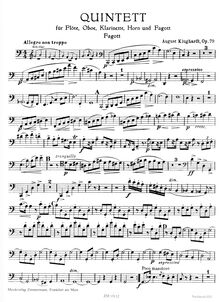 Partition basson, vent quintette, Op.79, Holzbläserquintett, Op.79