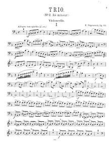 Partition de violoncelle, Piano Trio No.2, D minor, Nápravník, Eduard