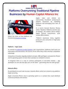 Platforms Overrunning Traditional Pipeline Businesses by Human Capital Alliance Inc