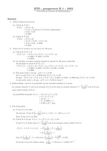 Corrige BTSFLUIDE Mathematiques 2003