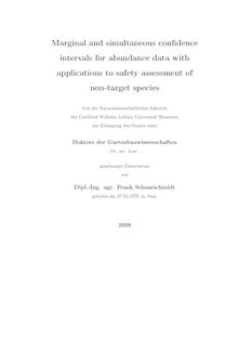 Marginal and simultaneous confidence intervals for abundance data with applications to safety assessment of non-target species [Elektronische Ressource] / von Frank Schaarschmidt