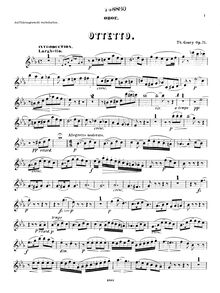 Partition hautbois, Octet No.1, E♭ major?, Gouvy, Louis Théodore
