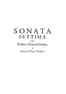 Partition Sonata No.7 en B-flat major, 12 sonates pour violon, viole de gambe et Continuo