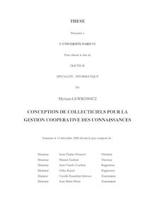 CONCEPTION DE COLLECTICIELS POUR LA GESTION COOPERATIVE DES ...