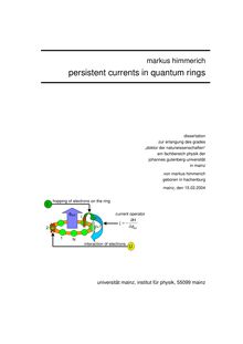 Persistent currents in quantum rings [Elektronische Ressource] / von Markus Himmerich