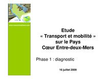 Etude transport et mobilité juillet 2009 phase 1 diagnostic