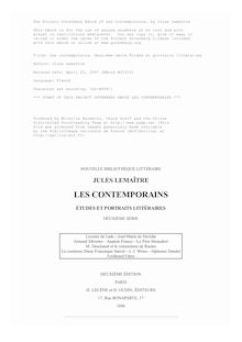 Les Contemporains, 2ème Série par Jules Lemaître