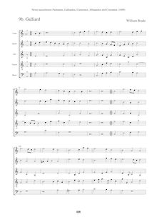 Partition Score Galliard, Newe ausserlesene Paduanen, Galliarden, Cantzonen, Allmand und Couranten par William Brade
